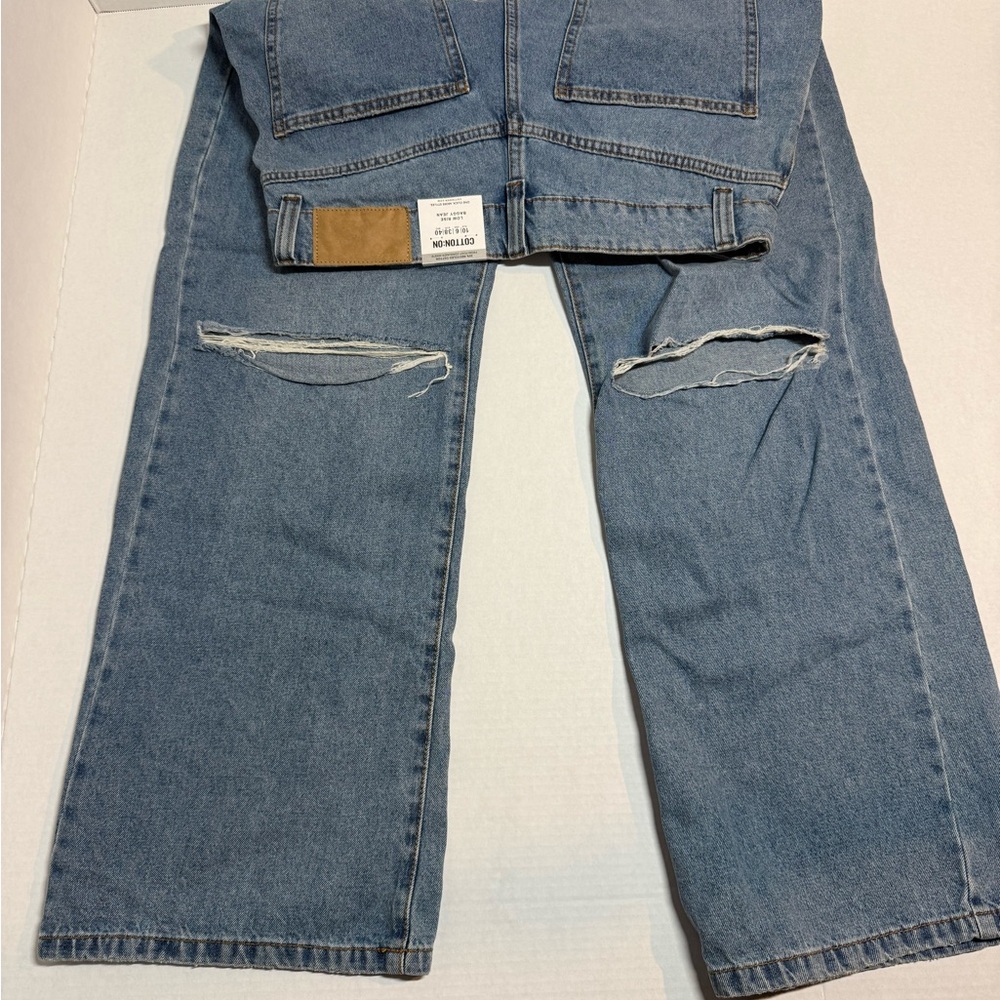 Cotton On Blue Flare Jeans with Distressed Details